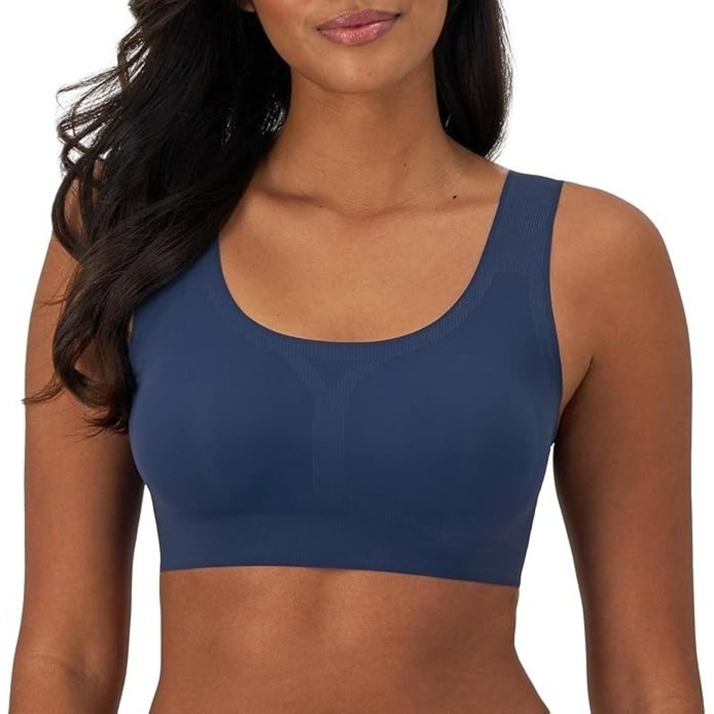 Bali Women's Comfort Revolution Easylite Wireless T-Shirt Bra, Pullover XL Navy